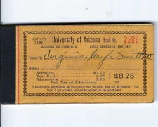 AG-181 University of Arizona 1947-48 Students Ticket Book Virginia Gayle Smith picture