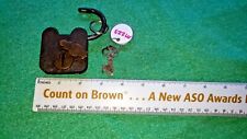 MALLORY WHEELER ANTIQUE PADLOCK WITH WORKING MALLORY WHEELER KEY picture