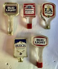 Vintage Lot Of 5 Beer Tap Pulls Busch Bud Light Budweiser 1980s Lucite Low Grade picture