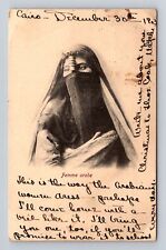Femme Arabe, Arabic Woman In Hajib, Egypt, Vintage c1904 Postcard picture