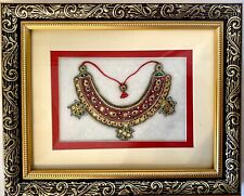 Meenakari Embossed 3D Art On Marble Framed Ethnic Indian Necklace Art Hand Made picture