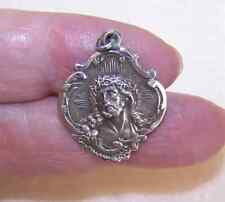 HMH Religious Sterling Silver Medal Pendant or Charm- Jesus Crowned with Thorns picture