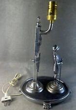 Vintage Knight And Halberd Armament Cast Aluminum Metal 15”x9” Lamp Working picture