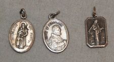 Lot of 3 Catholicism Saints Pendants Silver Tone made in Italy picture