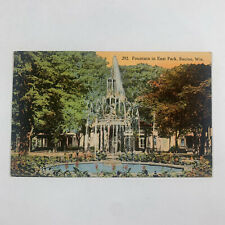 Postcard Wisconsin Racine WI East Park Fountain Unposted 1910s Unposted Divided picture