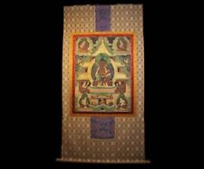 Wonderful Tibet Vintage Old Buddhist Thangka Tangka Sakyamuni Buddha Silk Framed picture