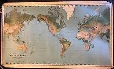 large Antique 1953 Jeppesen & Co., Denver, CO color Map of the World 59