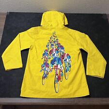 Vintage Coca Cola Jacket 1970s 80s Yellow Rain Coat Cycle Club Snap Coke Hoodie picture