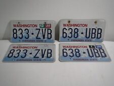 Washington State License Plates Matched Pair 638 UBB / 833-ZVB - Vintage WA Used picture