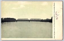 Concordia, Kansas KS - East Bridge Over the Republican River - Vintage Postcard picture