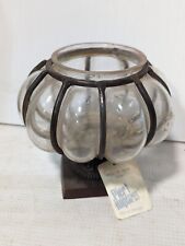 Vintage Caged Glass Bowl on Pedestal, 5