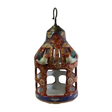 Chinese Vintage Handmade Red Ceramic Birdcage Shape Display Figure cs5330 picture