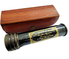 Antique Brass Kaleidoscope With Leather Box Nautical Collectible picture