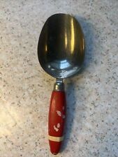 ANTIQUE Vintage 1950s ? EKCO / A&J 1/4 Cup Scoop Red White  Wood Handle USA picture