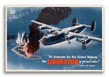 1943 B-24 “Liberator” Bomber Vintage Style WW2 Poster - 16x24 picture