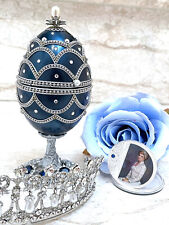 pse 1981 Antique style Fabergé Eggs Royal Blue Faberge egg Royal Collectible egg picture