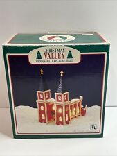 Vintage 1993 Christmas Valley Collector Series Lighted Porcelain Red Church picture