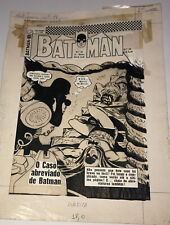 BATMAN ROBIN SILVER AGE DC COMICS BRAZILIAN COVER ORIGINAL ART WORK Yr 1967 picture