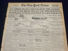 1919 MAY 17 NEW YORK TIMES - ALL 3 SEAPLANES NEARING THE AZORES - NT 9250 picture