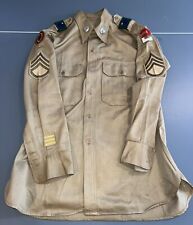 Vintage Korean War Khaki Shirt Uniform 2nd Army 24th Infantry SSG Patches DUI picture