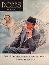 1957 Esquire Original Art Ad Advertisement DOBBS Hatters HATS Moon Glo picture