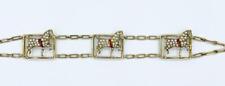 RARE Victorian Sloan & Co 14k Seed Pearl & Red Enamel Equestrian Horse Bracelet picture