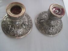 Barbour SP CO Pair Candle Holders Silver Tone  picture