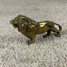Brass Lion Figurine Statue House Office Art  Decor Animal Cast Vintage picture