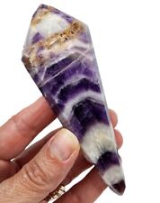 Amethyst Chevron Double Terminated Crystal Polished Point Brazil 87.9 grams picture