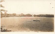 MI, Norvell, Michigan, RPPC, Raisin River, Boating, 1912 PM, Photo picture