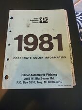 VTG Ditzler Automotive Production Color Book Paint Chips 1981 Cars  picture