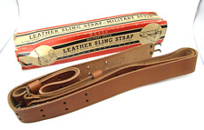 Vintage Wards Military Leather Sling Strap No. 1915 original Box picture