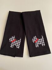Two (2) Scottie Dog Kitchen towels - Scottish Terrier - Homemade - Embroidered picture