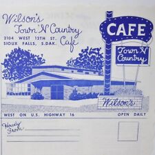 1950s Wilson's Town N Country Cafe Placemat Sioux Falls South Dakota #2 picture