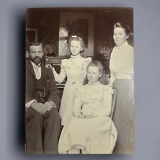 1870’s Original Large Photo From England Victorian Family 2 Girls 2 Adults picture