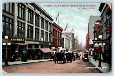 1909 Looking Down Sixth Street From Wabasha Carriage St. Paul Minnesota Postcard picture
