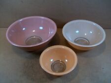 Pyrex Clear Bottom Mixing Bowl Set ~ 322, 325, 326 ~ Set Of 3 ~ Pastel Colors picture