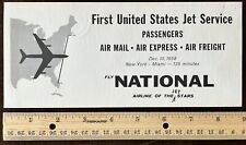 RARE 1958 FLY NATIONAL AIRLINE OF THE JET STARS 1ST U.S. JET SERVICE ADVERTISING picture