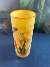 vintage hand painted floral glass vase picture