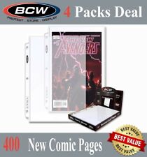 400 New BCW Comic Book Pages 1 Pocket For Current / Silver Archival Album Sheets picture