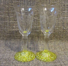 Lot of two vintage shot glasses with rhinestone blinged out footed bottoms picture