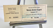 VTG 60's Souvenir of Tour of the United States Capitol Ticket Stub Unused picture
