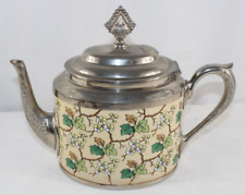Antique Manning Bowan &Co Tea Pot Sugar without Lid Oval Teapot Dogwood Bloom picture