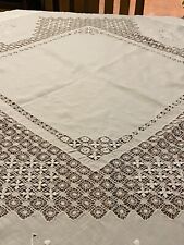 vintage lace tablecloth Maltese Bobbin Lace 47”x49” Fancy Dining, Wedding Decor picture