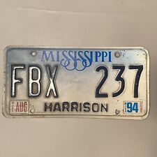 Vintage Mississippi Auto License Plate Harrison 1994 Garage Man Cave Decor picture