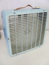 VINTAGE RETRO Blue Metal 3 Speed Box Fan Superlectric #1475 ~ Mid-Century WORKS picture