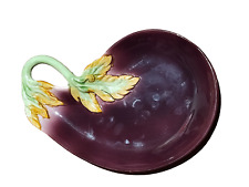 Vintage 1988 Fitz & Floyd Purple Eggplant Plate Trinket Dish Garden Snacks  picture