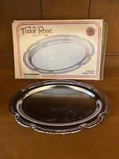 New Vintage Tudor Rose Engraved Snack Tray Phoenixware Made in USA 3081 picture