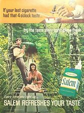 Salem Menthol Cigarettes Swinging Bridge Couple Springtime Vintage Print Ad 1967 picture