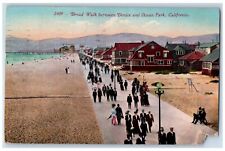 1914 Broad Walk Between Venice Seaside Beach Ocean Park California CA Postcard picture